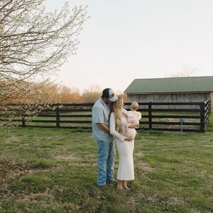 Tan colored midi sweater dress